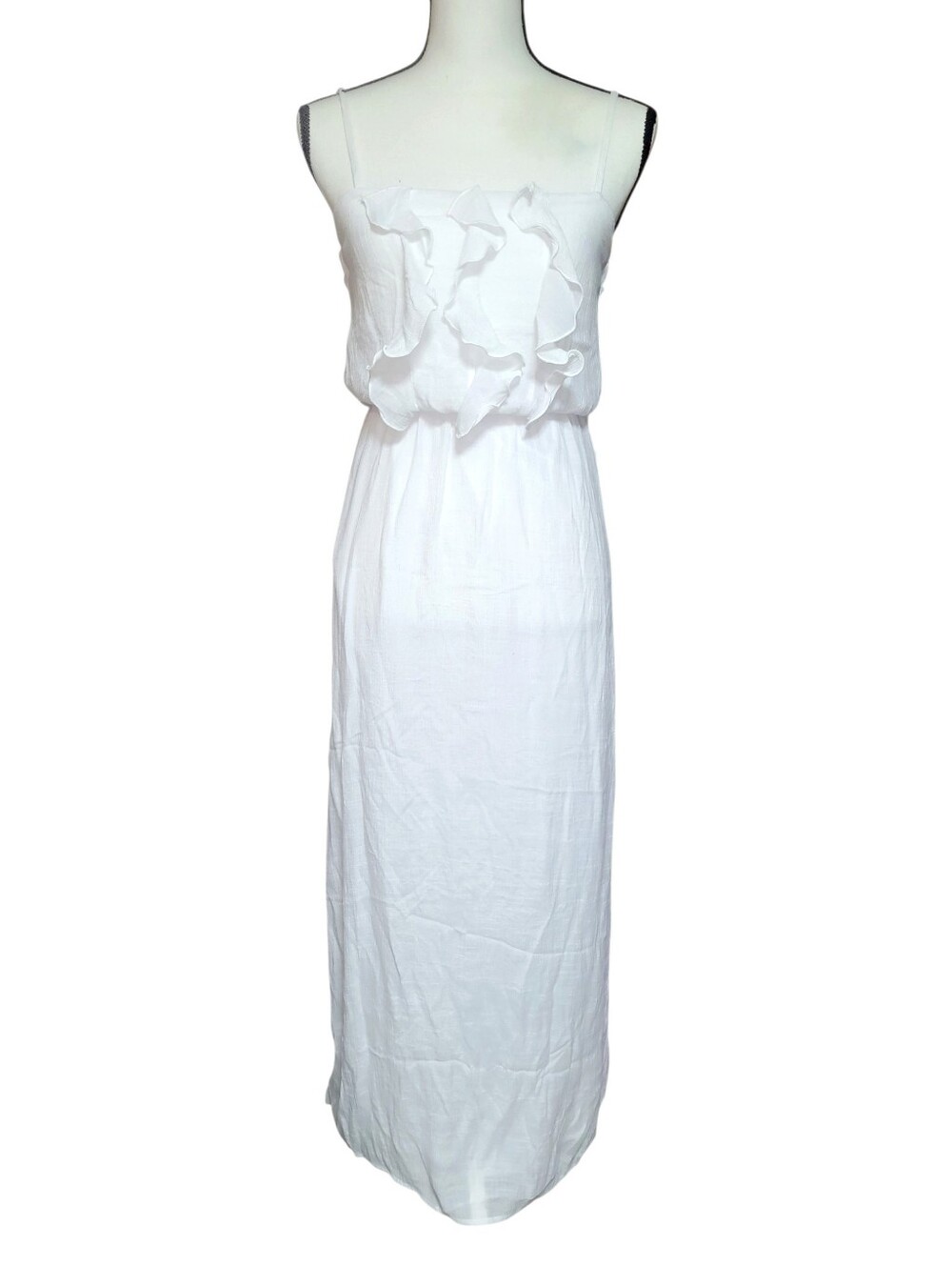 iZ Byer White Ruffled Maxi Dress